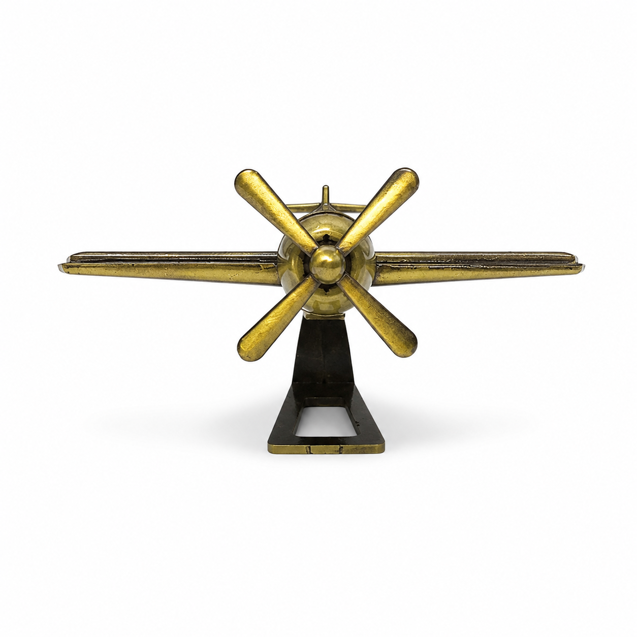 Miniatură Avion Metalic Argintiu cu Elice – Figurină Decorativă din Metal, Suvenir Aviație, Cadou pentru Colecționari
