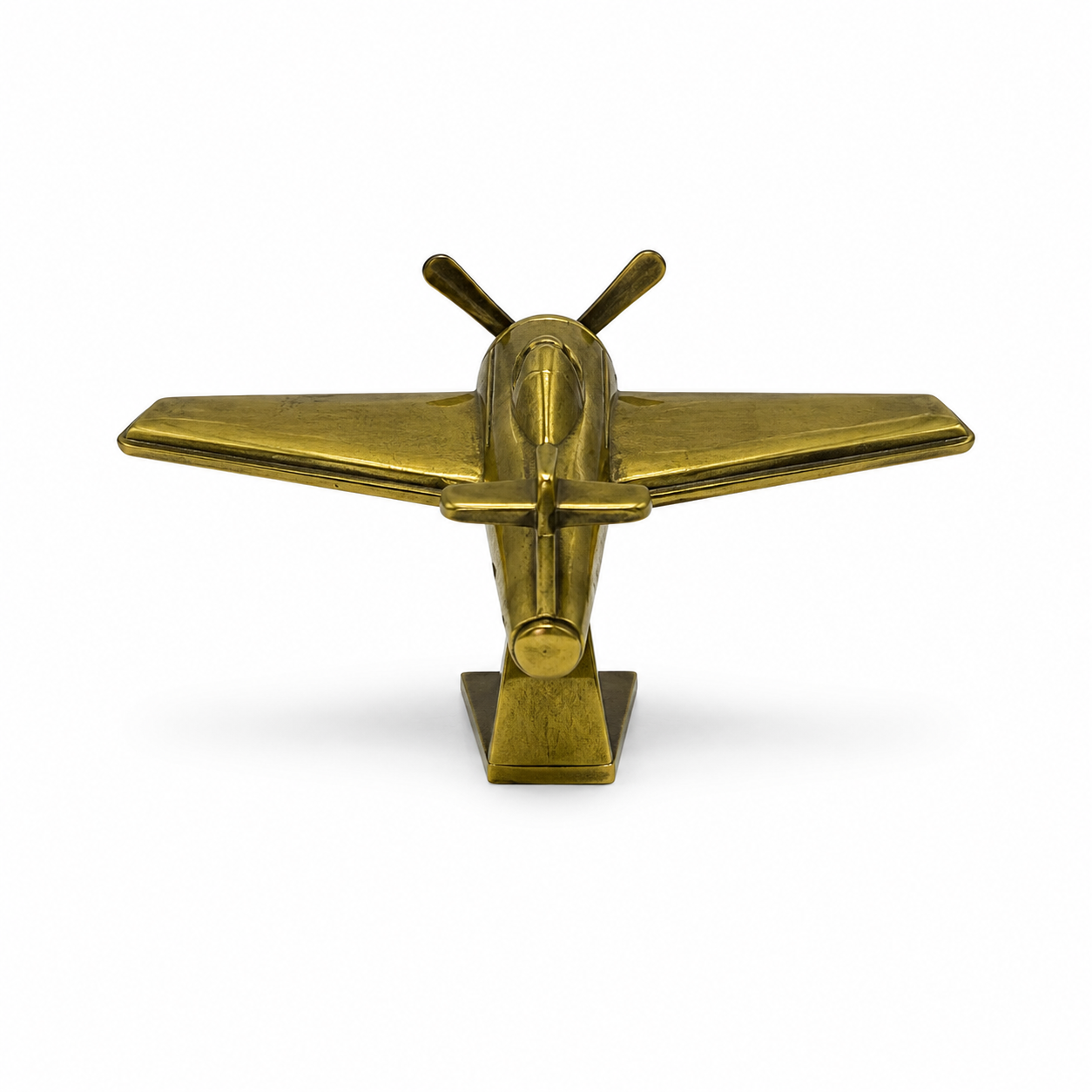 Miniatură Avion Metalic Argintiu cu Elice – Figurină Decorativă din Metal, Suvenir Aviație, Cadou pentru Colecționari
