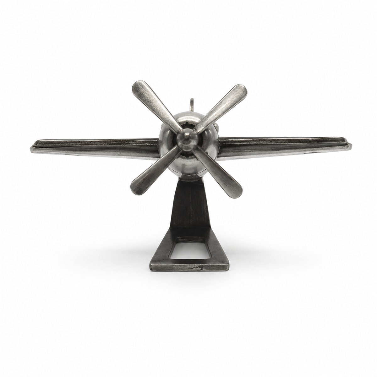 Miniatură Avion Metalic Argintiu cu Suport – Figurină Decorativă Vintage, Suvenir pentru Pasionații de Aviație