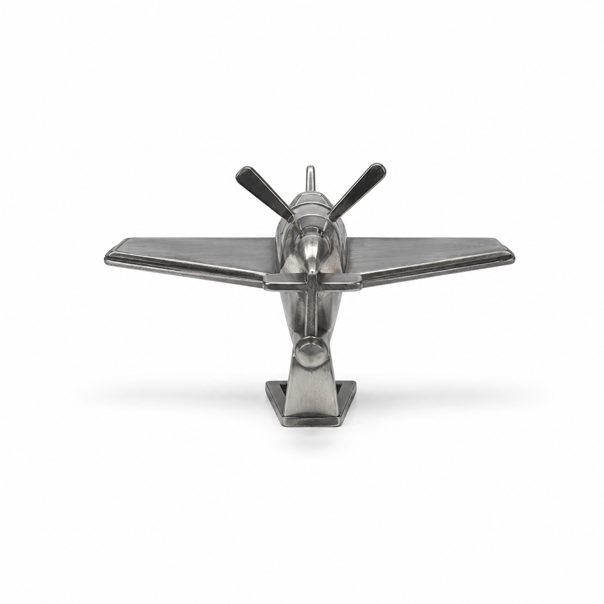 Miniatură Avion Metalic Argintiu cu Suport – Figurină Decorativă Vintage, Suvenir pentru Pasionații de Aviație