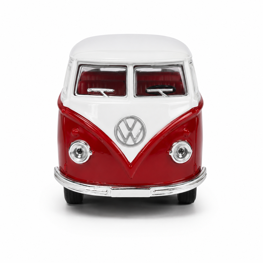 Machetă Auto Microbuz Retro Die-Cast, Scara 1:32, Metal, Uși Mobile și Funcție Pull-Back, 3+ Ani