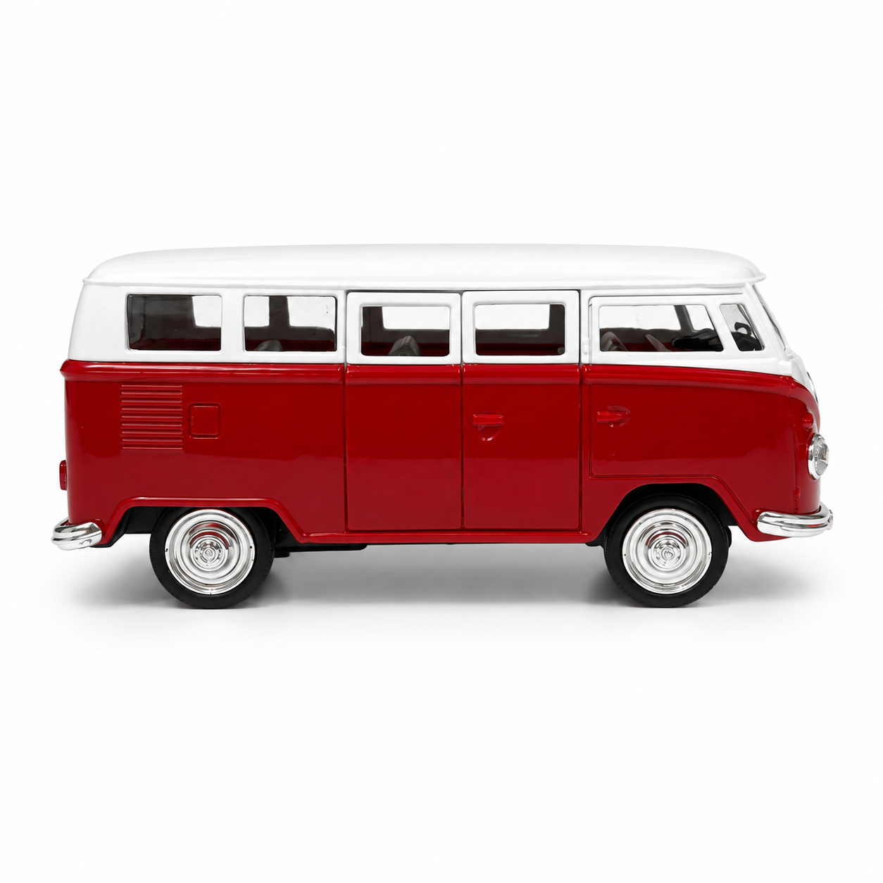 Machetă Auto Microbuz Retro Die-Cast, Scara 1:32, Metal, Uși Mobile și Funcție Pull-Back, 3+ Ani