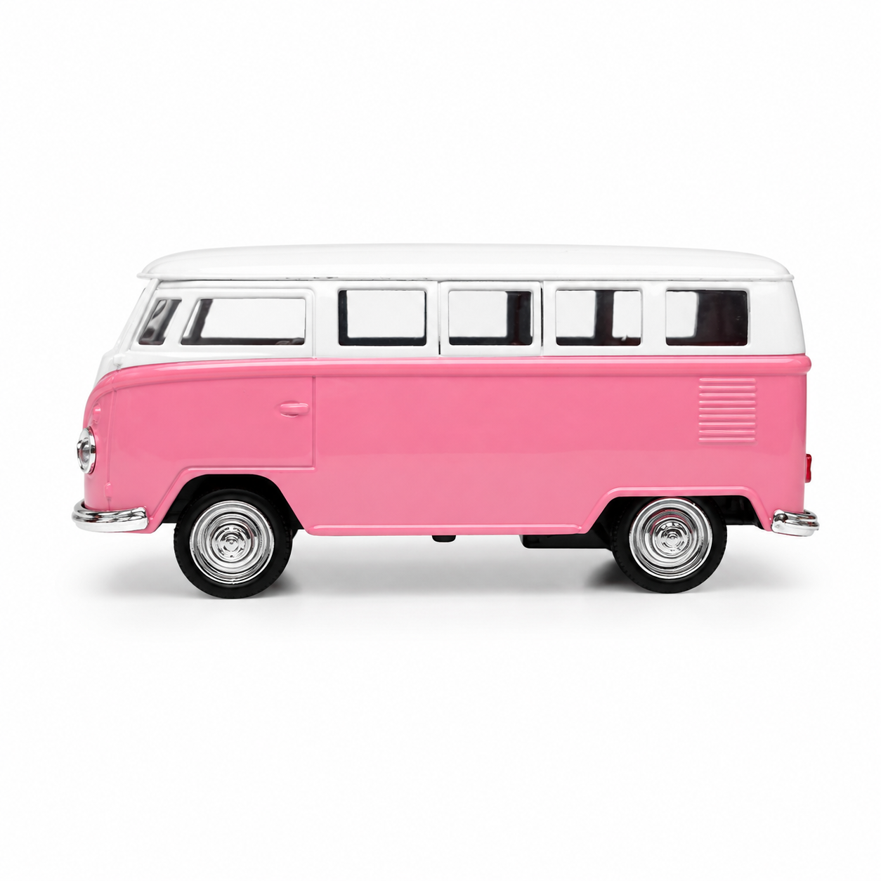 Machetă Auto Microbuz Retro Die-Cast, Scara 1:32, Metal, Uși Mobile și Funcție Pull-Back, 3+ Ani  Descriere produs
