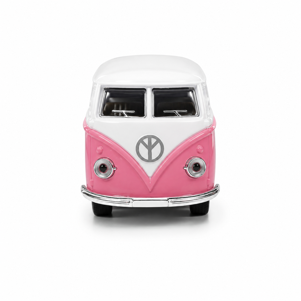 Machetă Auto Microbuz Retro Die-Cast, Scara 1:32, Metal, Uși Mobile și Funcție Pull-Back, 3+ Ani  Descriere produs