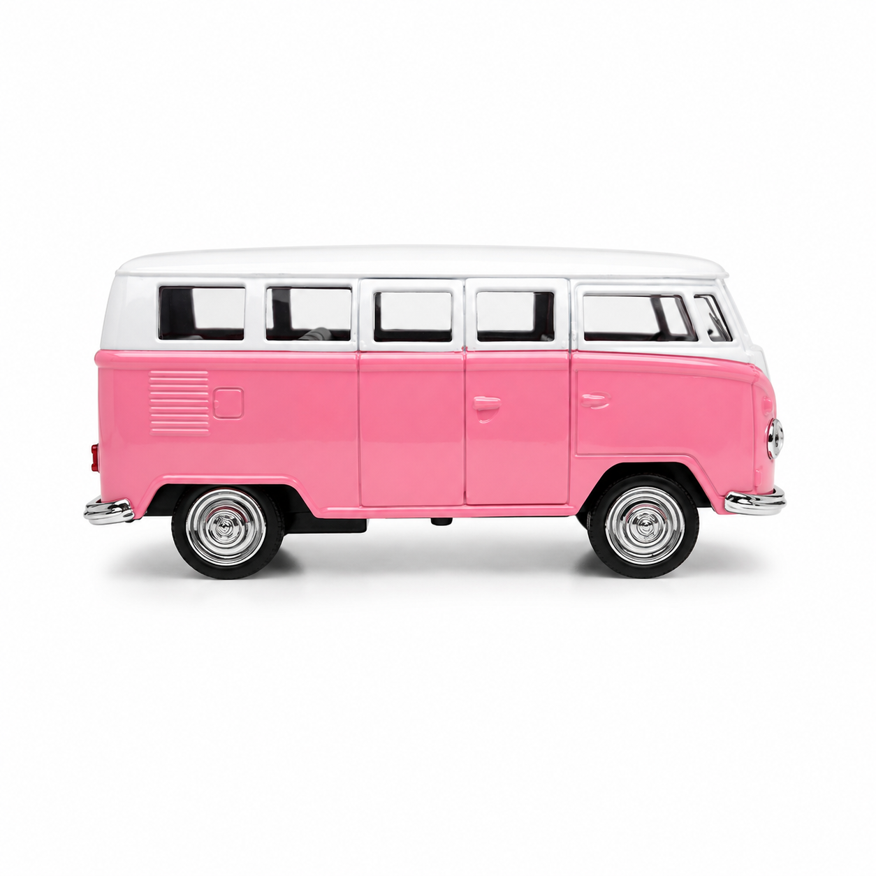 Machetă Auto Microbuz Retro Die-Cast, Scara 1:32, Metal, Uși Mobile și Funcție Pull-Back, 3+ Ani  Descriere produs