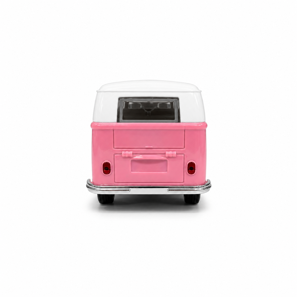 Machetă Auto Microbuz Retro Die-Cast, Scara 1:32, Metal, Uși Mobile și Funcție Pull-Back, 3+ Ani  Descriere produs