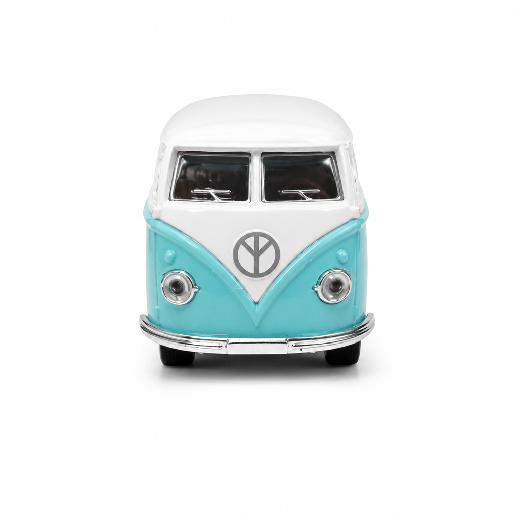 Machetă Auto Microbuz Retro Die-Cast, Scara 1:32, Metal, Uși Mobile și Funcție Pull-Back, 3+ Ani