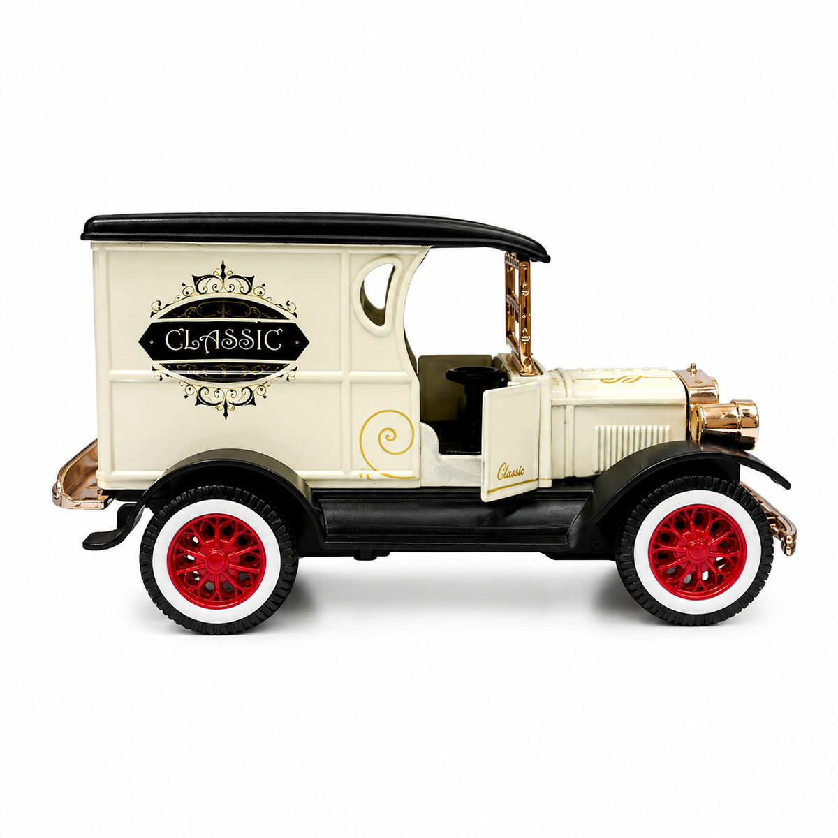 Mașină de Colecție Vintage 1:32, Model Die-Cast cu Mecanism Pull-Back și Ușă Mobilă, Automobil Decorativ Clasic