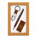 Set Cadou Premium cu Brichetă Antivânt Reîncărcabilă, Pix Metalic și Breloc Elegant – Cadou pentru Bărbați în Cutie de Prezentare
