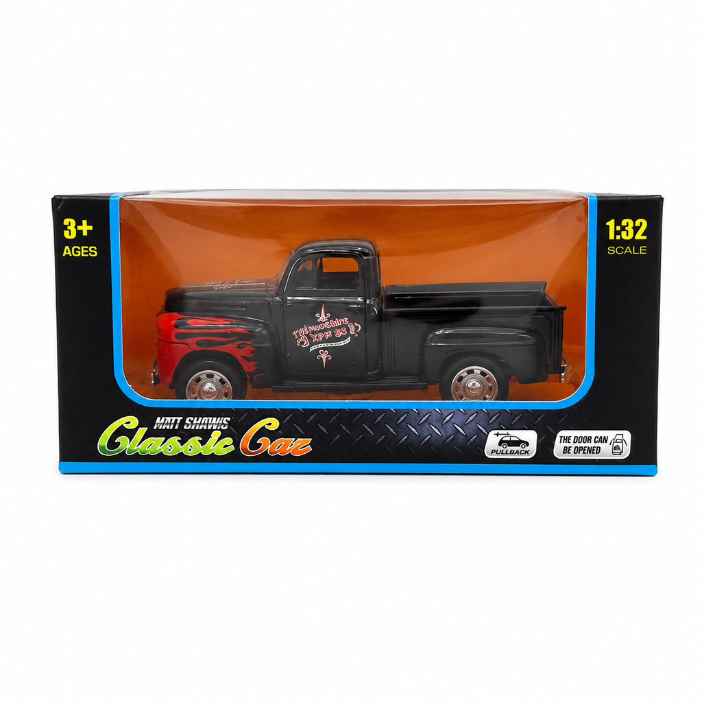 Machetă Auto Pickup Retro 1:32, Metalică, Sistem Pull-Back, Uși Mobile, pentru Copii și Colecționari