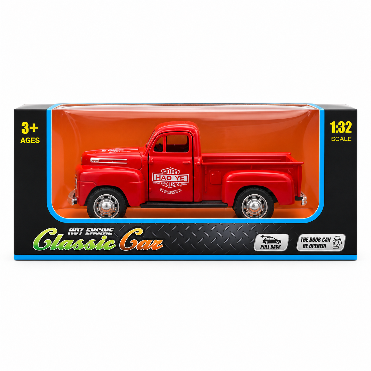 Machetă Auto Pickup Retro 1:32, Metalică, Sistem Pull-Back, Uși Mobile, pentru Copii și Colecționari