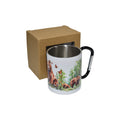 Cană metalică cu carabină – familie de urși în natură, design artistic, 300 ml, ideală pentru camping