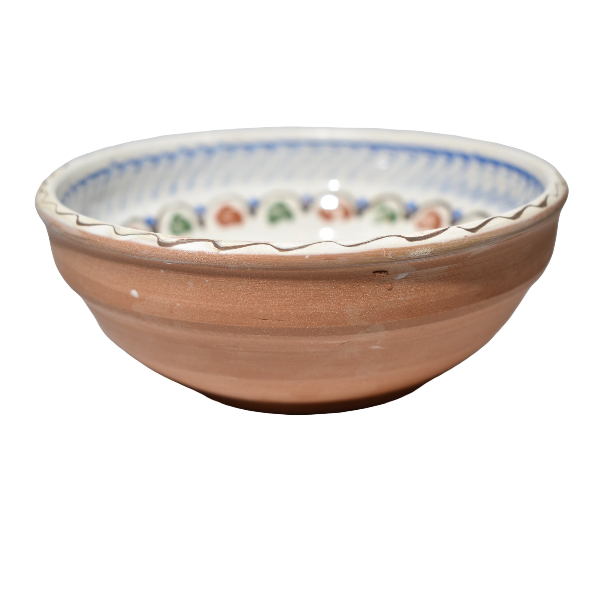 Bol ceramic de Horezu, 16 cm, lucrat manual, decor tradițional românesc, model pomul vieții