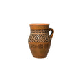 Cană ceramică tradițională România, 300 ml, model rustic, decor etno, culoare maro