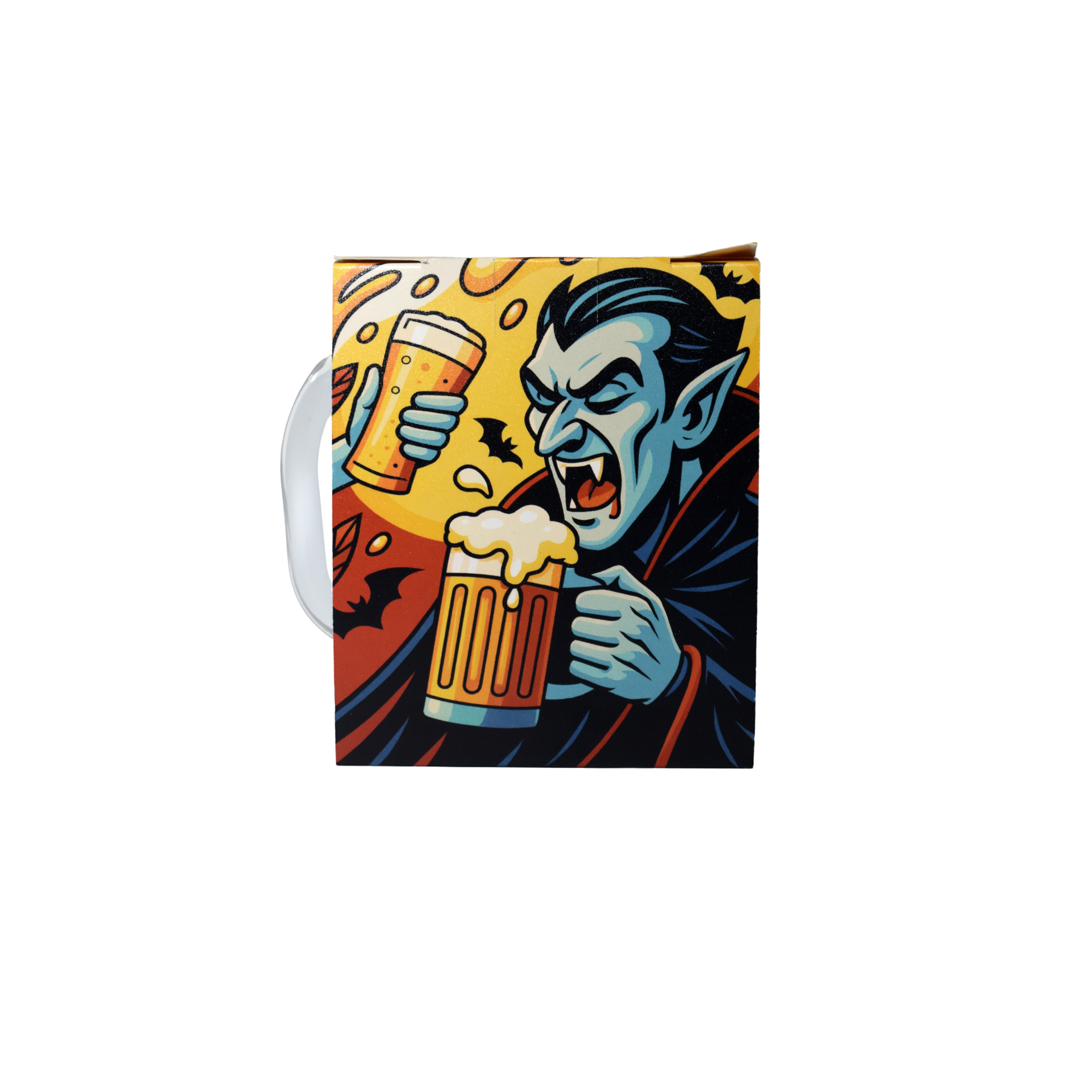 Halbă bere Dracula Vlad Țepeș 500 ml din sticlă – cană cu design gotic original