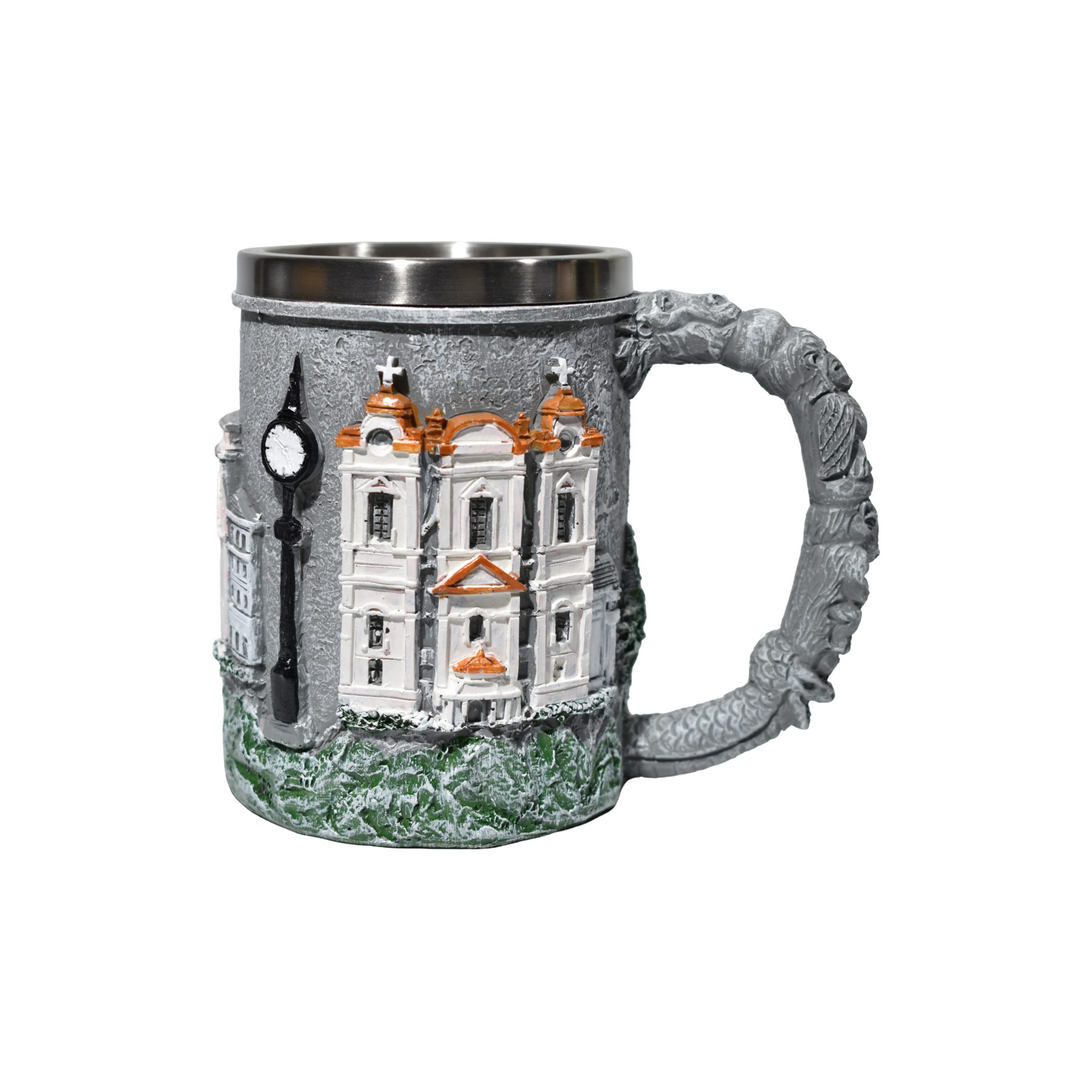 Halbă bere Timișoara 500 ml cu interior inox – cană decorativă cu obiective turistice