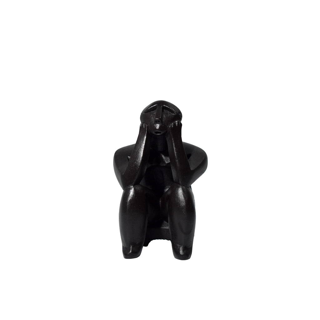 Statuetă ceramică „Gânditorul de la Hamangia”, reproducere neolitică, decor autentic românesc, handmade, cadou premium