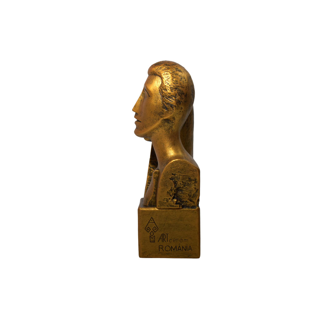Statuetă decorativă „Împreună”, cuplu stilizat, finisaj auriu, decor modern elegant, cadou romantic premium