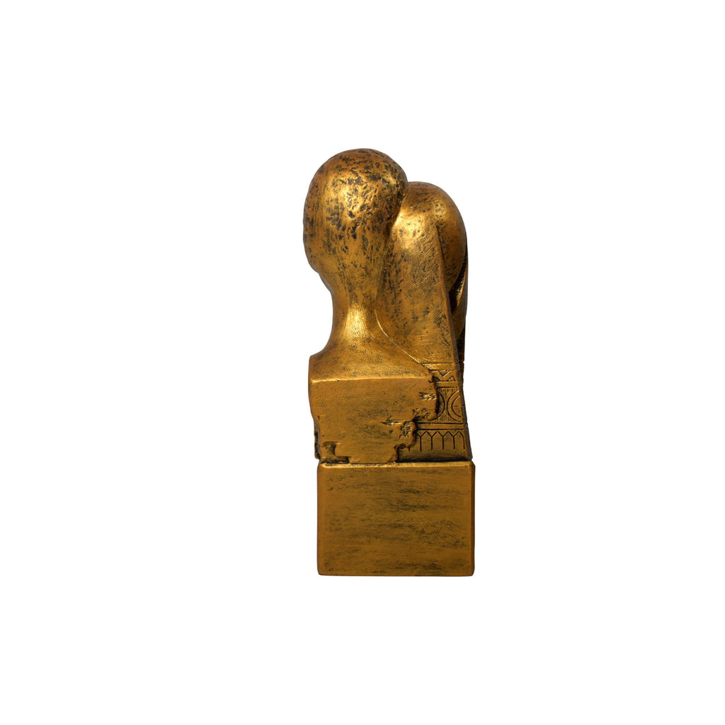 Statuetă decorativă „Împreună”, cuplu stilizat, finisaj auriu, decor modern elegant, cadou romantic premium